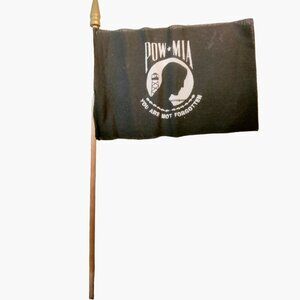 POW MIA Flag Wooden Stick Honor Memory Memorial You are not Forgotten 10 inch